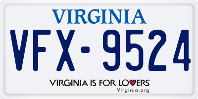 VA license plate VFX9524