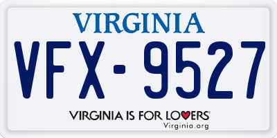 VA license plate VFX9527