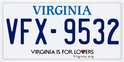 VA license plate VFX9532