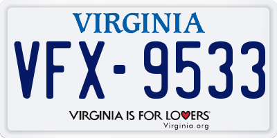 VA license plate VFX9533