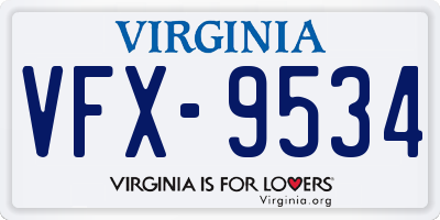 VA license plate VFX9534