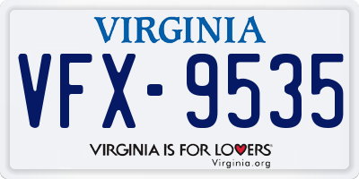 VA license plate VFX9535