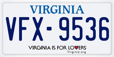VA license plate VFX9536