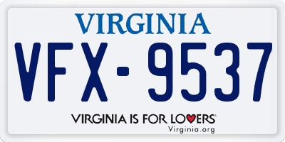 VA license plate VFX9537