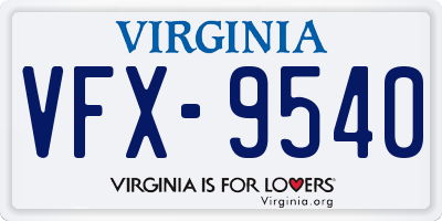 VA license plate VFX9540