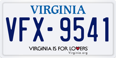 VA license plate VFX9541