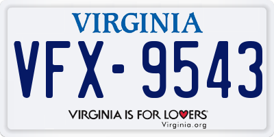 VA license plate VFX9543