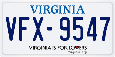 VA license plate VFX9547