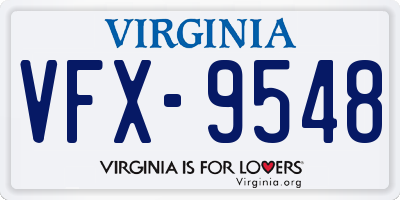 VA license plate VFX9548