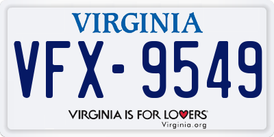 VA license plate VFX9549