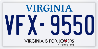 VA license plate VFX9550