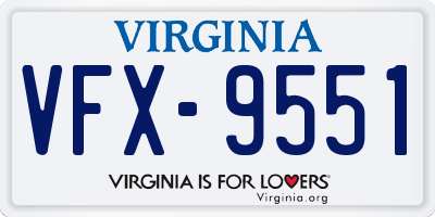 VA license plate VFX9551