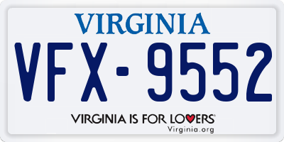 VA license plate VFX9552