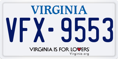 VA license plate VFX9553