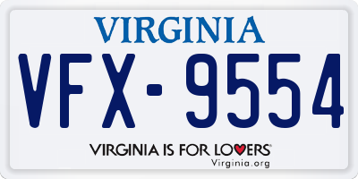 VA license plate VFX9554