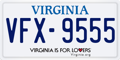 VA license plate VFX9555