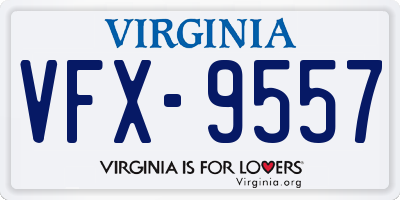 VA license plate VFX9557