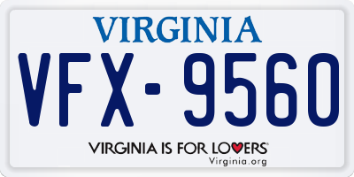 VA license plate VFX9560