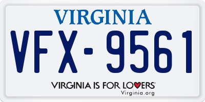 VA license plate VFX9561