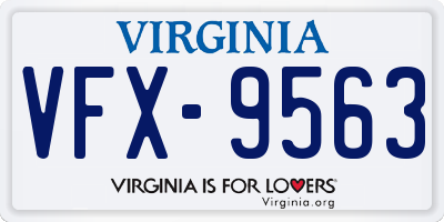 VA license plate VFX9563
