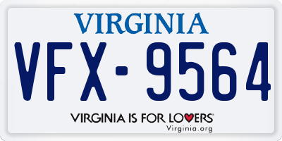 VA license plate VFX9564