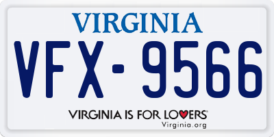 VA license plate VFX9566