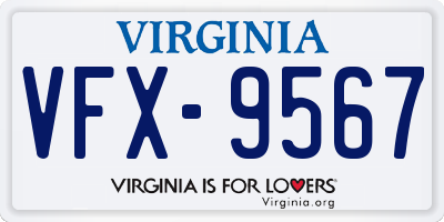 VA license plate VFX9567