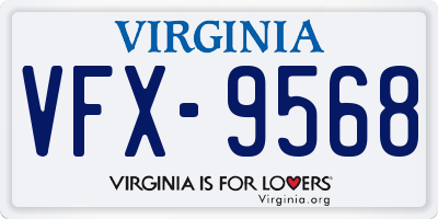 VA license plate VFX9568