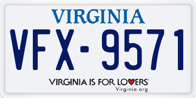 VA license plate VFX9571