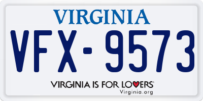 VA license plate VFX9573