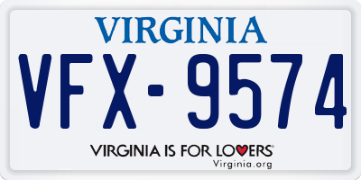 VA license plate VFX9574