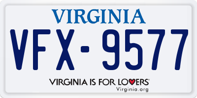 VA license plate VFX9577