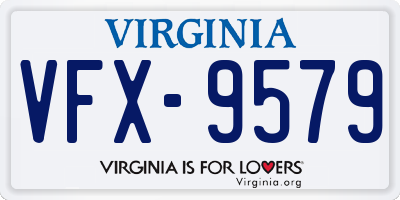 VA license plate VFX9579