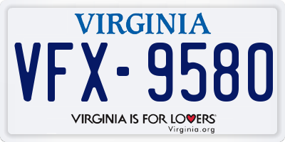 VA license plate VFX9580