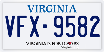 VA license plate VFX9582