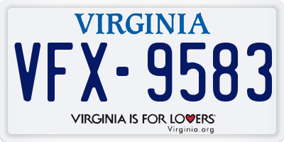 VA license plate VFX9583
