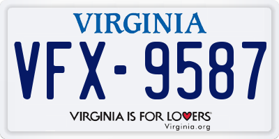 VA license plate VFX9587