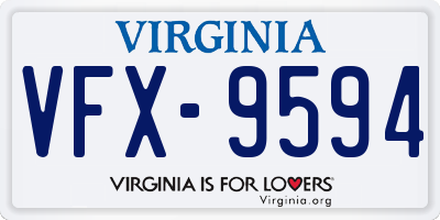 VA license plate VFX9594