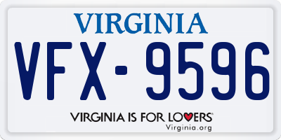 VA license plate VFX9596
