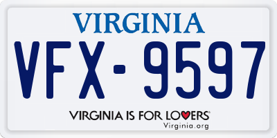 VA license plate VFX9597