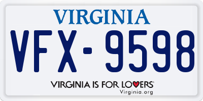 VA license plate VFX9598