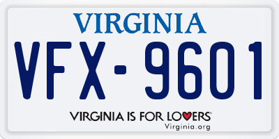 VA license plate VFX9601