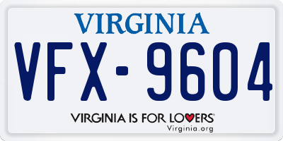 VA license plate VFX9604