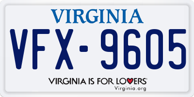 VA license plate VFX9605