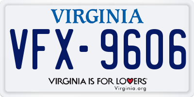 VA license plate VFX9606