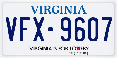 VA license plate VFX9607