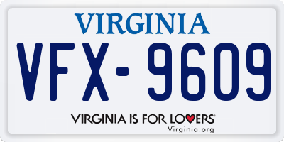 VA license plate VFX9609