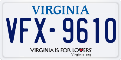VA license plate VFX9610