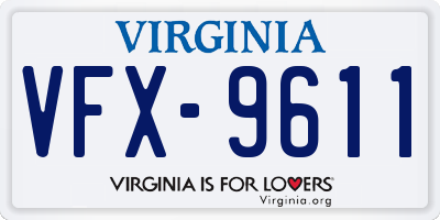 VA license plate VFX9611