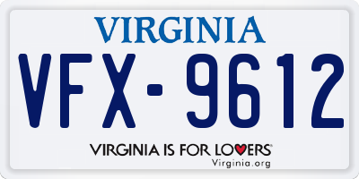 VA license plate VFX9612